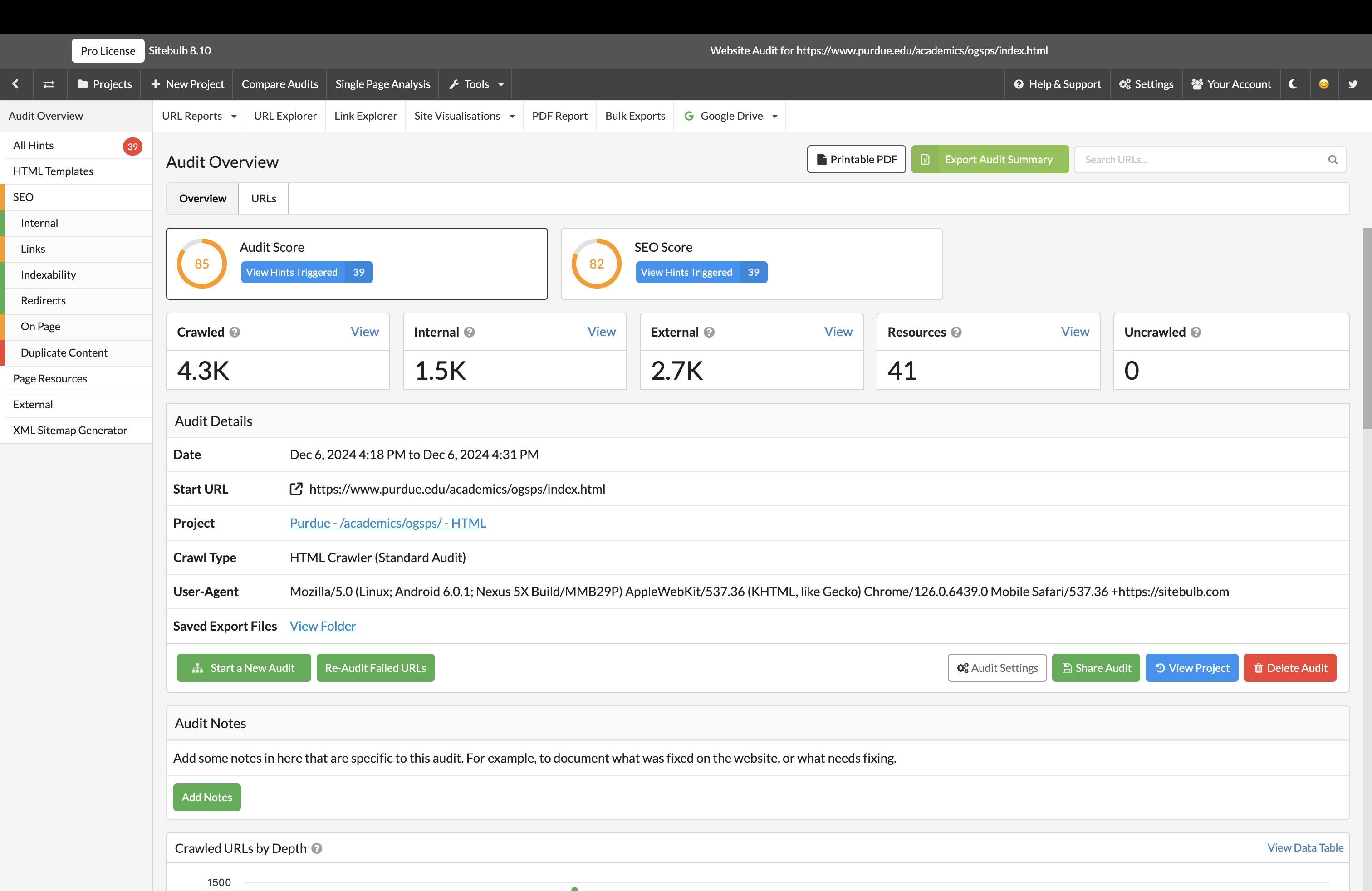 Sitebulb Screenshot